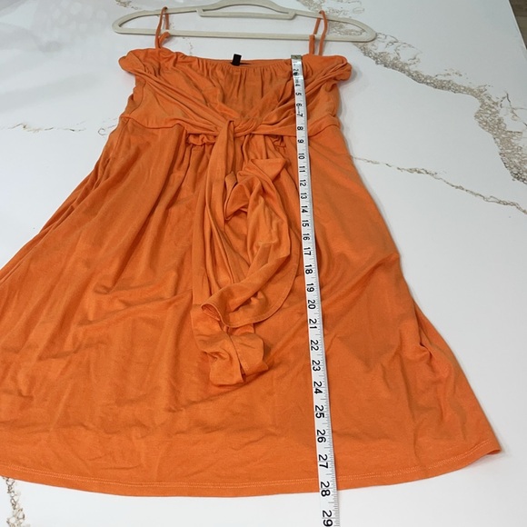 BCBGMAXAZRIA Orange Spaghetti Strap Midi Dress | M - Picture 7 of 7
